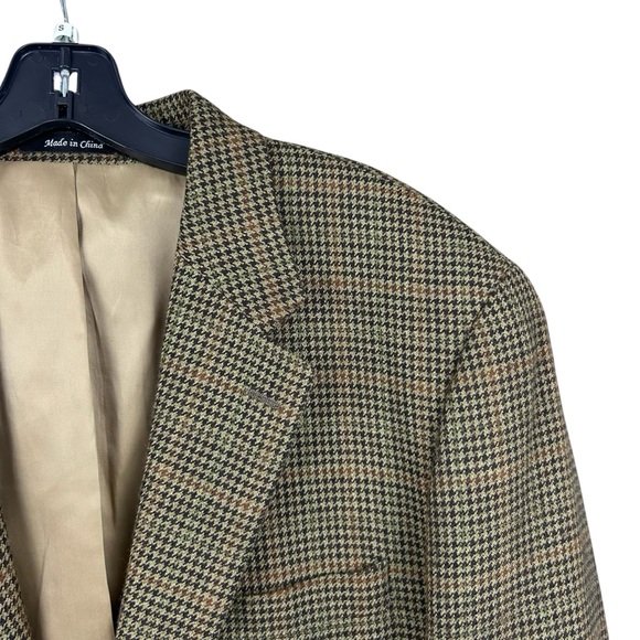 Lauren Ralph Lauren Lambswool Houndstooth Blazer 42L Sport Coat Jacket Preppy - Picture 5 of 16
